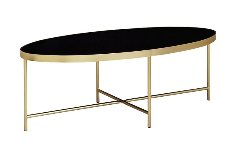 Dredyn Soffbord 110 cm Ovalt - Glas/Svart/Guld - Möbler - Bord & matgrupper - Soffbord