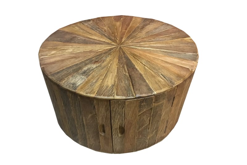 Dunmowe Soffbord 80 cm med Förvaring 2 Skåp Runt - Trä/Natur - Möbler - Bord & matgrupper - Soffbord