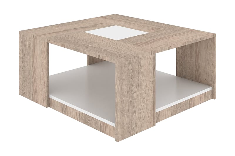 Elegancia Soffbord 90 cm med Förvaring Hylla - Trä/Vit - Möbler - Bord & matgrupper - Soffbord