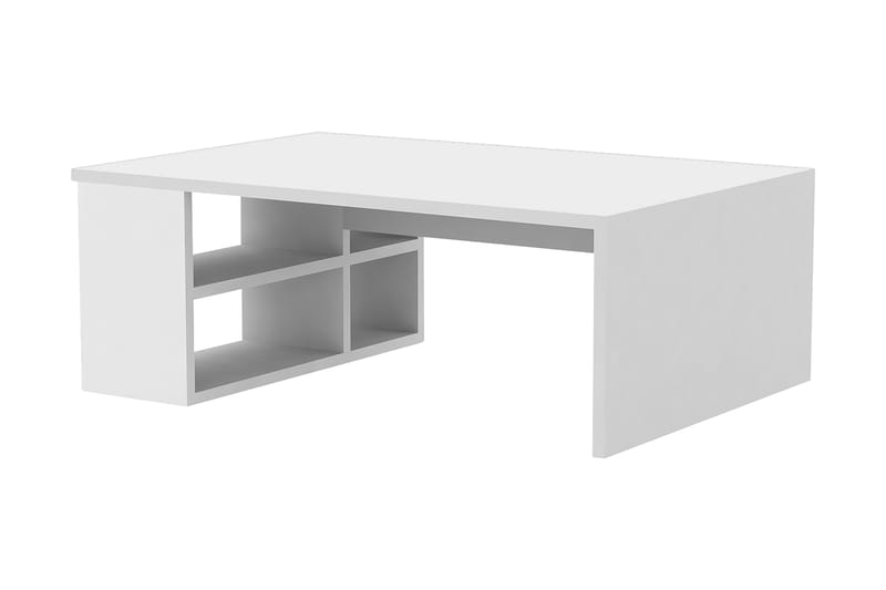 Elegancia Soffbord 90 cm med Förvaring Hyllor - Vit - Möbler - Bord & matgrupper - Soffbord