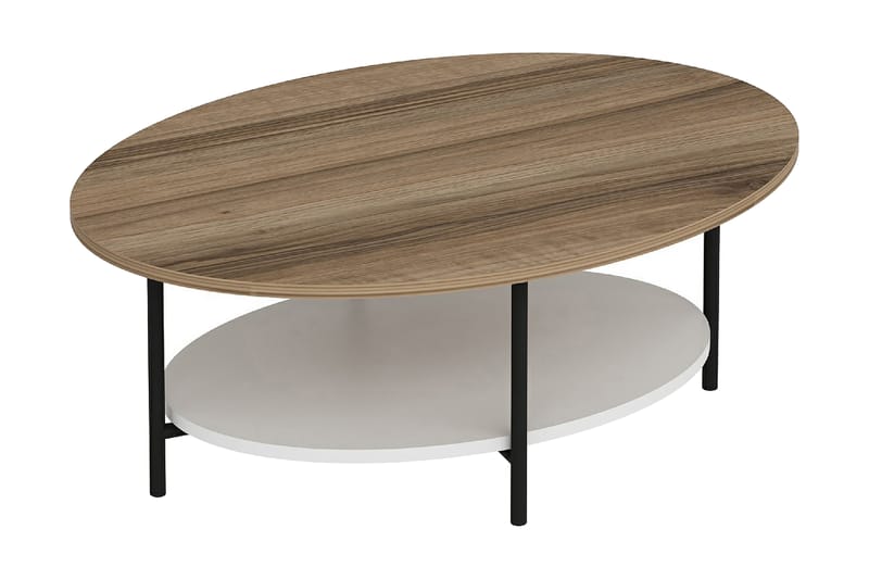 Elis Soffbord 90 cm Ovalt Brun/Vit/Svart - Homemania - Möbler - Bord & matgrupper - Soffbord