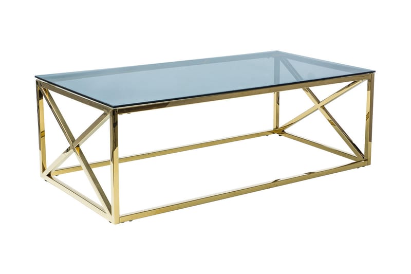 Elisera Soffbord 120 cm - Glas/Svart/Guld - Möbler - Bord & matgrupper - Soffbord