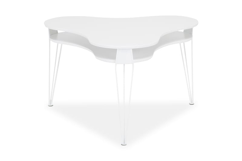 Ester Soffbord 88 cm Ovalt med Förvaring Hylla - Vit - Möbler - Bord & matgrupper - Soffbord