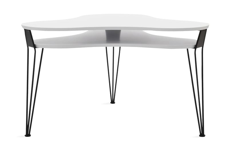 Ester Soffbord 88 cm Ovalt med Förvaring Hylla - Vit/Svart - Möbler - Bord & matgrupper - Soffbord