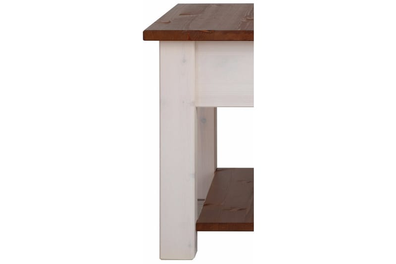 Evonne Soffbord 100 cm med Förvaring 2 Lådor + Hylla - Vit/Brun - Möbler - Bord & matgrupper - Soffbord