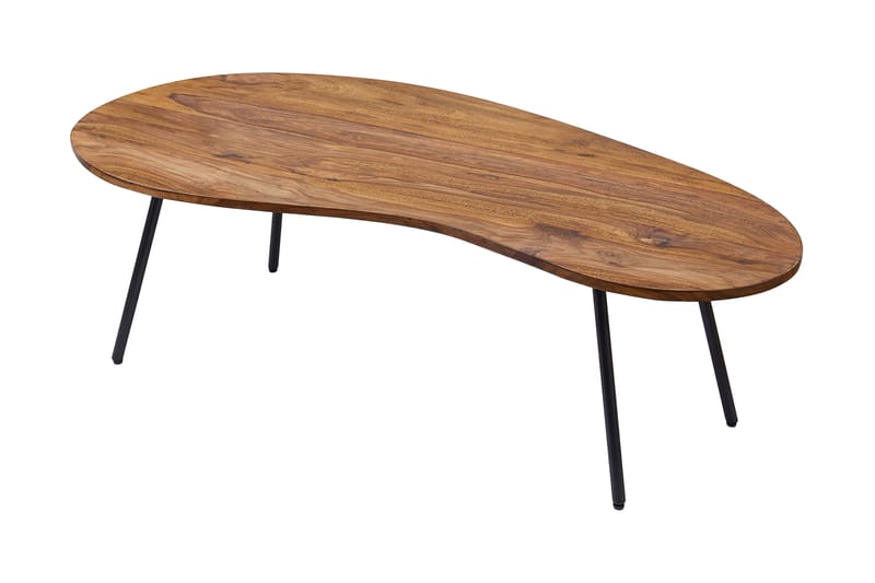 Fanks Soffbord 122 cm Njurformat - Massivt Trä/Svart - Möbler - Bord & matgrupper - Soffbord