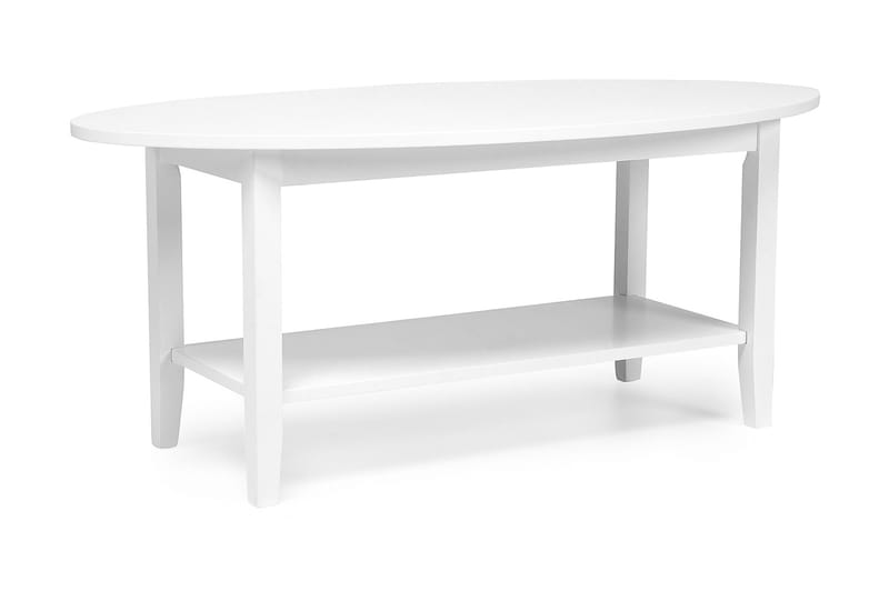 Felicia Soffbord 120 cm Ovalt med Förvaring Hylla - Vit - Möbler - Bord & matgrupper - Soffbord