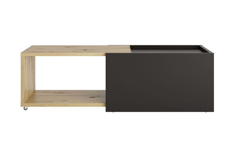 FMD Utdragbart soffbord artisan-ek och svart - Flerfärgad - Möbler - Bord & matgrupper - Soffbord - Soffbord med hjul