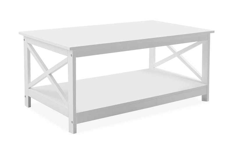 Fostia Soffbord 100 cm med Förvaring Hylla - Vit - Möbler - Bord & matgrupper - Soffbord