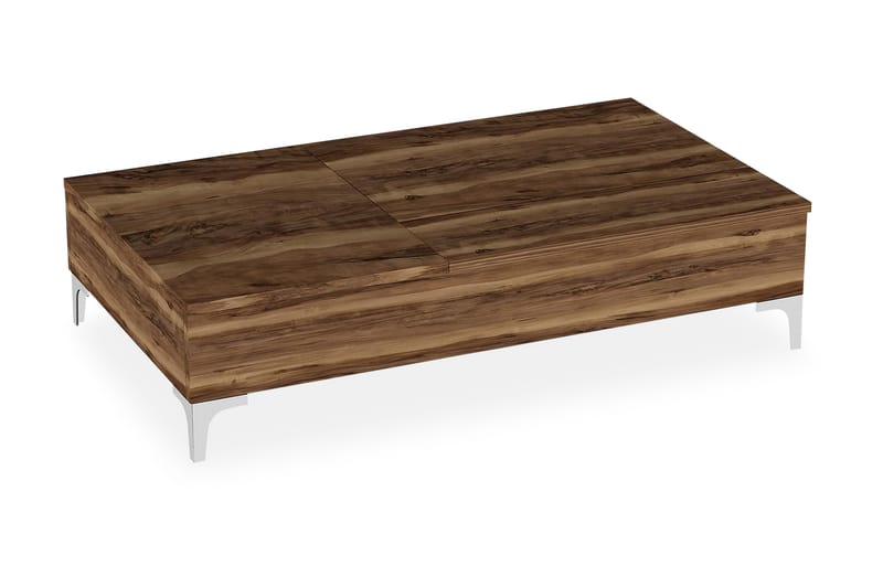 Furny Home Soffbord 121 cm Höj- och Sänkbar med Förvaring - Valnötsbrun - Möbler - Bord & matgrupper - Kontorsbord - Skrivbord