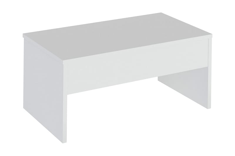 Furny Home Soffbord 90 cm Höj- och Sänkbar med Förvaring - Vit - Möbler - Bord & matgrupper - Soffbord
