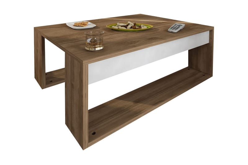 Gordera Soffbord 80 cm - Vit/Valnötsbrun - Möbler - Bord & matgrupper - Soffbord