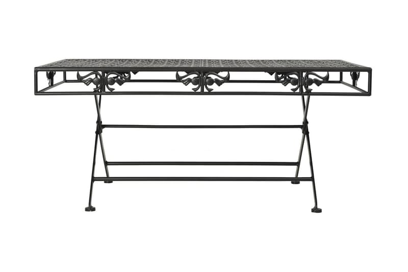 Hopfällbart soffbord vintage stil metall 100x50x45 cm svart - Svart - Möbler - Bord & matgrupper - Soffbord