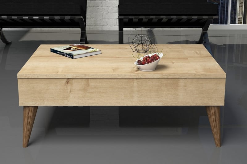 Hoptrup Soffbord 90 cm med Förvaring Hylla - Ekfärg - Möbler - Bord & matgrupper - Soffbord