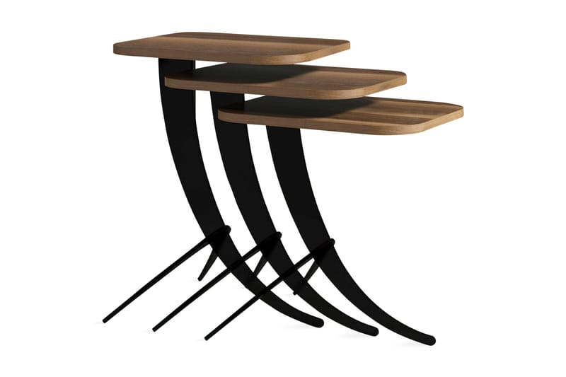 Hovdane Satsbord 45 cm 3 Bord - Mörkbrun/Svart - Möbler - Bord & matgrupper - Soffbord