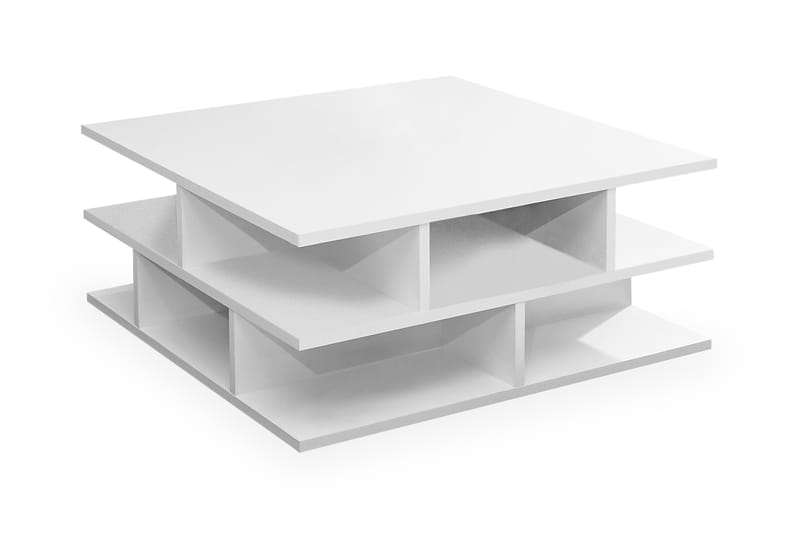 Hummelbo Soffbord 70 cm med Förvaring Hyllor - Vit - Möbler - Bord & matgrupper - Soffbord