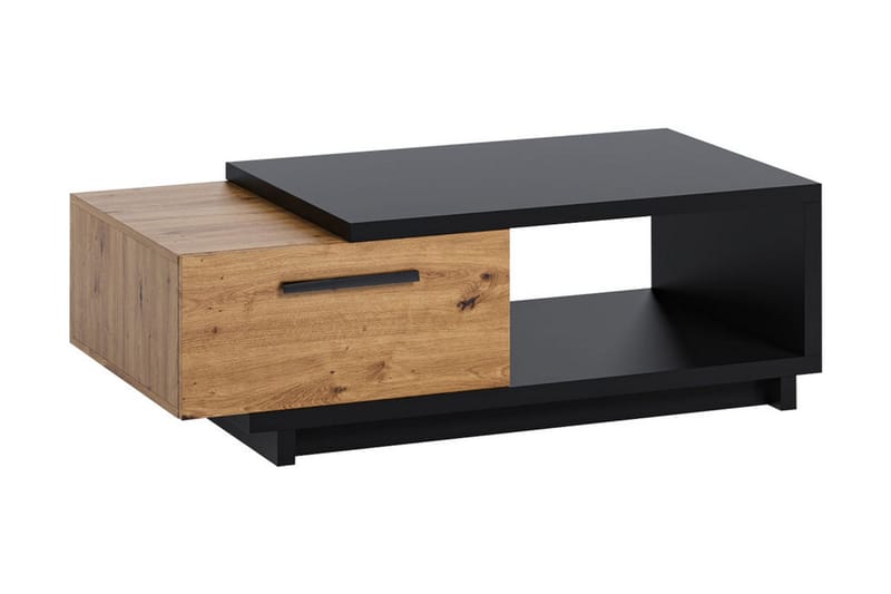 Ingram Soffbord 120 cm med Förvaring Låda + Hylla - Natur/Svart - Möbler - Bord & matgrupper - Soffbord