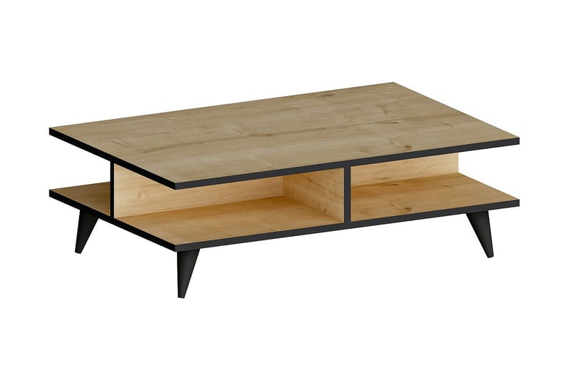 Jademarie Soffbord 90 cm med Förvaring Hylla - Ekfärg/Svart - Möbler - Bord & matgrupper - Soffbord