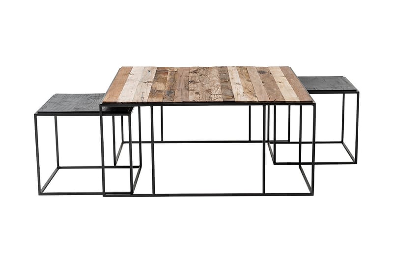 Kallerö Satsbord 100 cm 3 Bord - Brun/Svart Järn - Möbler - Bord & matgrupper - Avlastningsbord - Brickbord & småbord