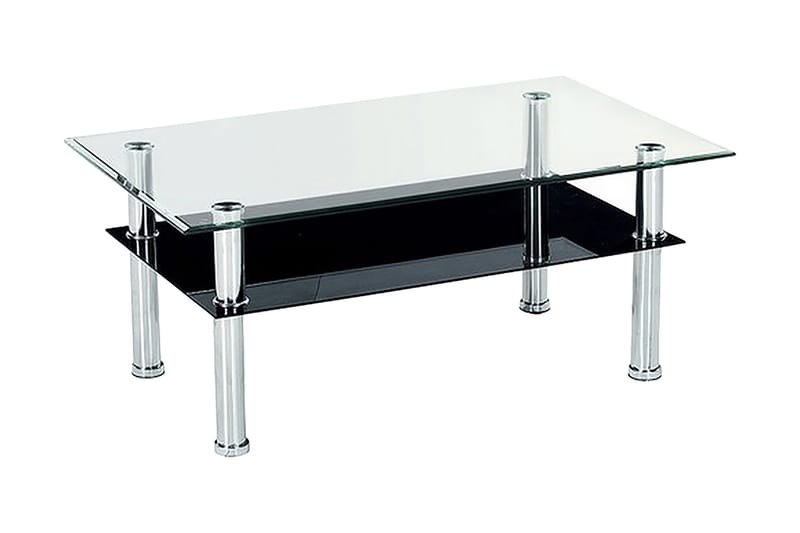 Kamron Soffbord 104 cm med Förvaring Hylla - Glas/Svart - Möbler - Bord & matgrupper - Soffbord