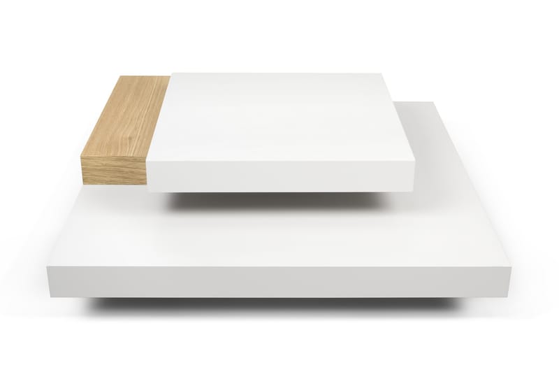 Karyo Soffbord 90 cm med Förvaring Hyllor - Ekfanér/Vit - Möbler - Bord & matgrupper - Soffbord
