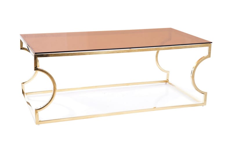 Kashima Soffbord 120 cm - Glas/Amber/Guld - Möbler - Bord & matgrupper - Soffbord