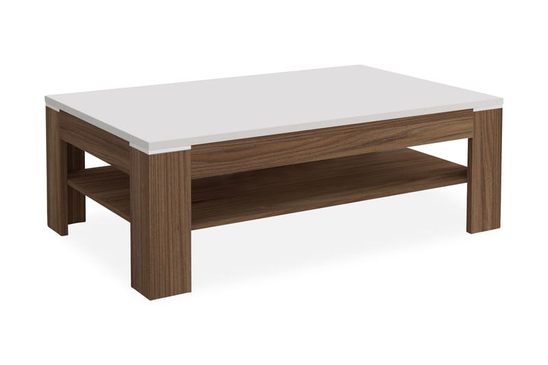Keoisha Soffbord 120 cm med Förvaring Hylla - Valnötsbrun/Vit - Möbler - Bord & matgrupper - Soffbord