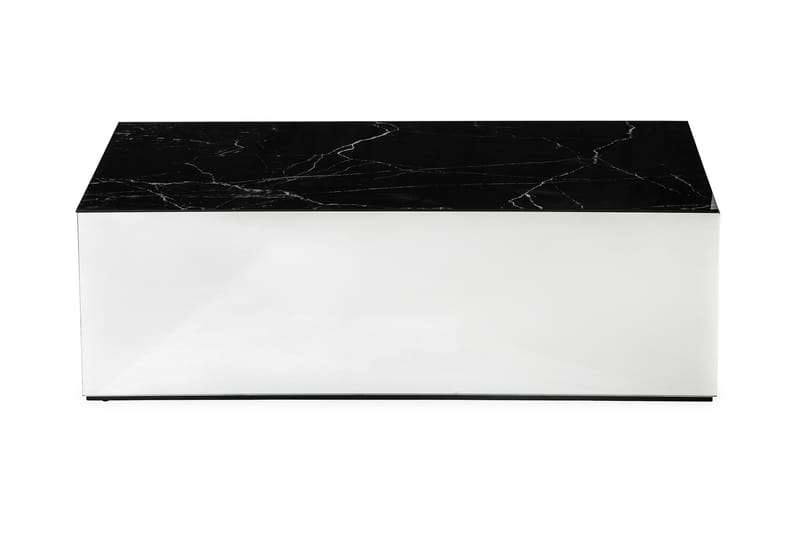 Kerkis Soffbord 110 cm Marmormönster - Spegel/Glas/Svart - Möbler - Bord & matgrupper - Soffbord