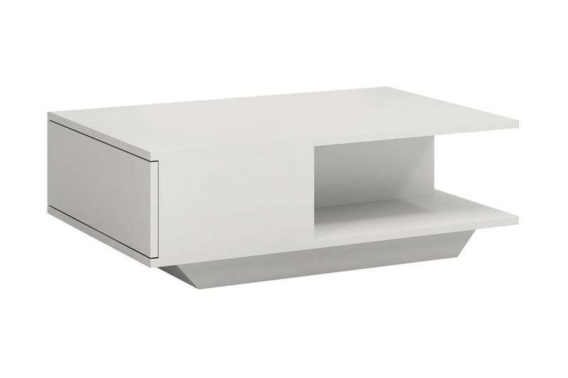 Kervo Soffbord 90 cm med Förvaring Hyllor + Lucka - Vit - Möbler - Bord & matgrupper - Soffbord