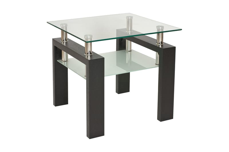 Lissana D Soffbord 60 cm med Förvaring Hylla - Glas/Natur/Svart - Möbler - Bord & matgrupper - Soffbord