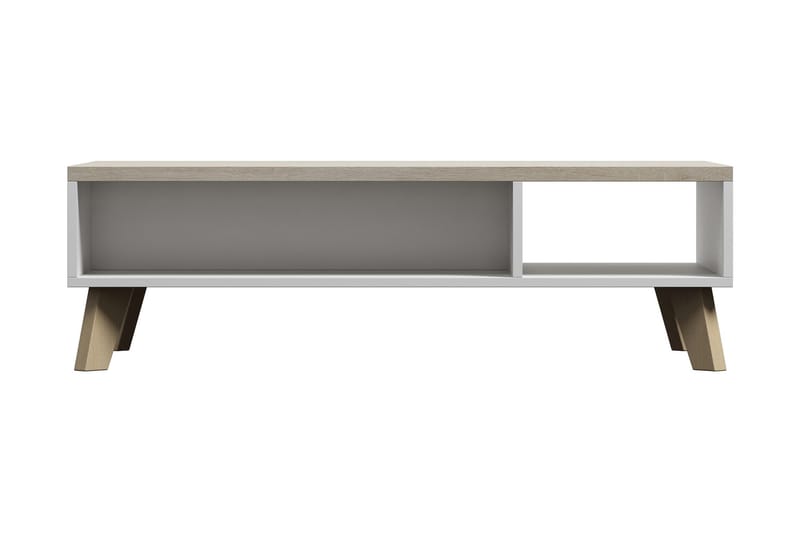 Lottana Soffbord 110 cm med Förvaring Hyllor - Vit/Sonomaek - Möbler - Bord & matgrupper - Soffbord