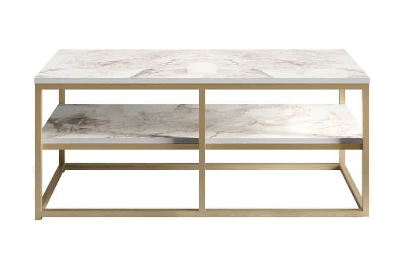 Lunnom Soffbord 110 cm med Förvaring 2 Hyllor - Guld - Möbler - Bord & matgrupper - Soffbord