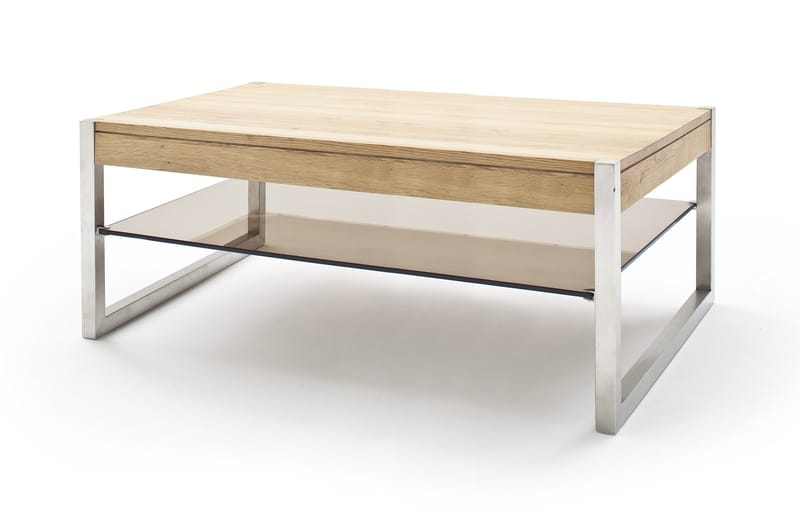 Miggel Soffbord 105 cm med Förvaring Hylla - Natur/Krom - Möbler - Bord & matgrupper - Soffbord