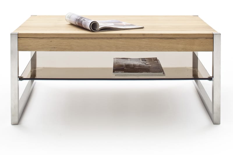 Miggel Soffbord 105 cm med Förvaring Hylla - Natur/Krom - Möbler - Bord & matgrupper - Soffbord