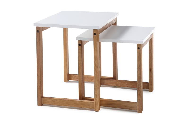 Miliah Satsbord 50 cm - Vit/Ek - Möbler - Bord & matgrupper - Soffbord