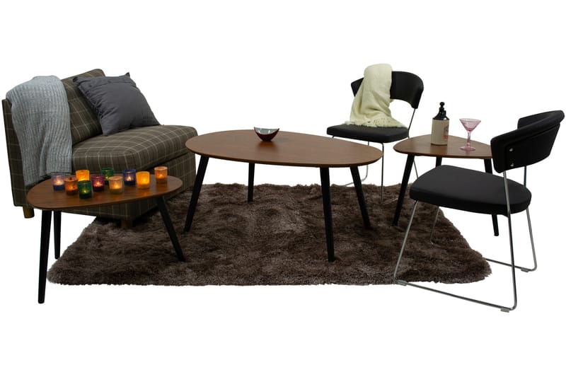 Milo Soffbord 62 cm Ovalt - Valnöt/Svart - Möbler - Bord & matgrupper - Soffbord
