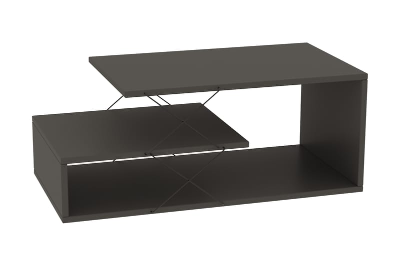 Moengo Soffbord 100 cm med Förvaring Hylla - Antracit/Svart - Möbler - Tv möbel & mediamöbel - TV bänk & mediabänk