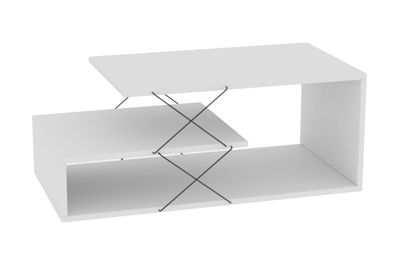 Moengo Soffbord 100 cm med Förvaring Hylla - Vit/Svart - Möbler - Bord & matgrupper - Soffbord