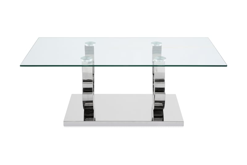 Natear Soffbord 130 cm - Rostfritt Stål/Glas - Möbler - Tv möbel & mediamöbel - TV bänk & mediabänk