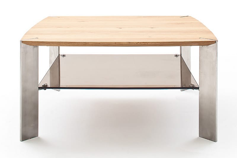 Nelia Soffbord 80 cm med Förvaring Hylla - Glas/Ek - Möbler - Bord & matgrupper - Soffbord