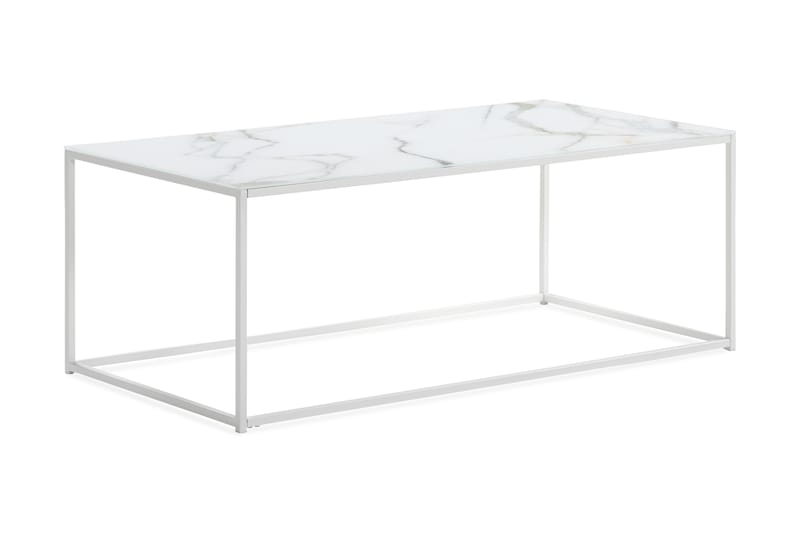 Nelly Soffbord 120 cm Marmormönster - Glas/Vit - Möbler - Bord & matgrupper - Soffbord