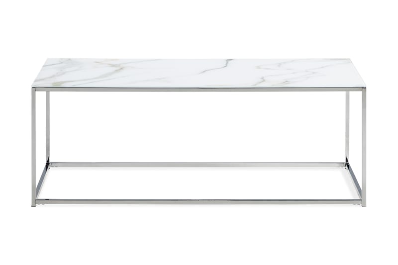 Nelly Soffbord 120 cm Marmormönster - Marmormönster/Vit/Krom - Förvaring - Förvaringsmöbler - Sideboard & skänk