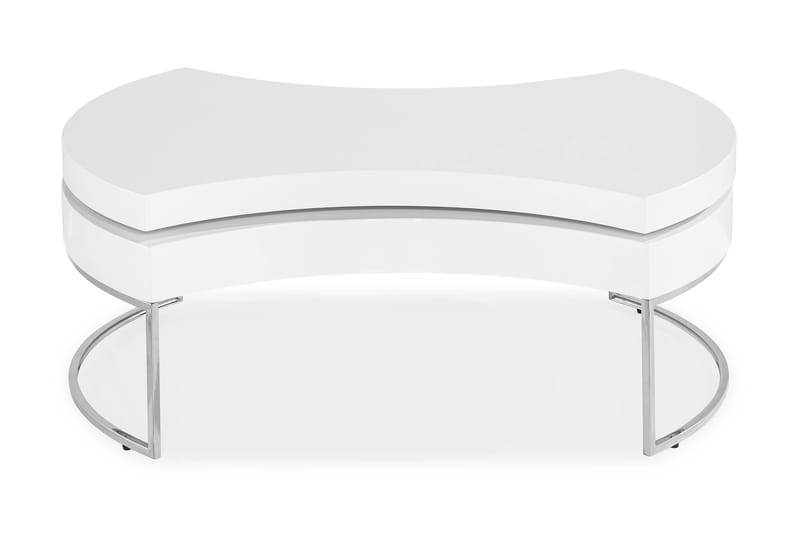 Nico Soffbord 110 cm Ovalt - Vit Högglans/Silver - Möbler - Bord & matgrupper - Avlastningsbord & sidobord - Satsbord