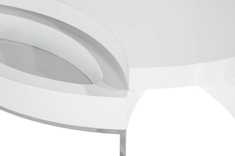 Nico Soffbord 110 cm Ovalt - Vit Högglans/Silver - Möbler - Bord & matgrupper - Soffbord