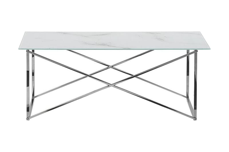 Nod Soffbord 100 cm Marmormönster - Vit/Silver - Möbler - Bord & matgrupper - Soffbord