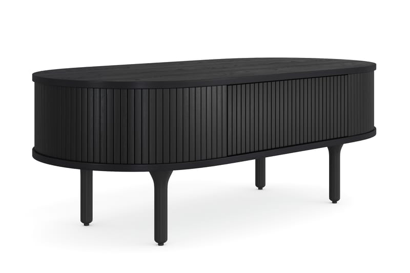 Noira Soffbord 118 cm Ovalt med Förvaring Låda - Svart - Möbler - Bord & matgrupper - Soffbord