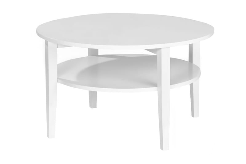 Nybro Soffbord 80 cm Runt med Förvaring Hylla - Vit - Möbler - Bord & matgrupper - Soffbord - Soffbord med förvaring