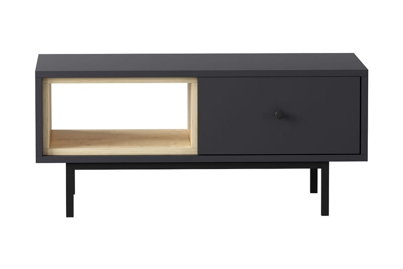 Papias Soffbord 90 cm med Förvaring Hylla + Lucka - Antracit/Svart - Möbler - Bord & matgrupper - Soffbord