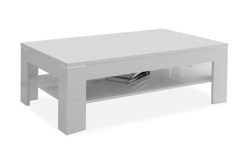Perkhill Soffbord 120 cm med Förvaring Hylla - Vit - Möbler - Bord & matgrupper - Soffbord