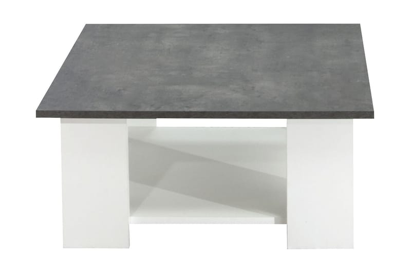Plessan Soffbord 67 cm med Förvaring Hylla - Vit/Betonggrå - Möbler - Stolar & fåtöljer - Fåtölj - Skinnfåtölj & läderfåtölj